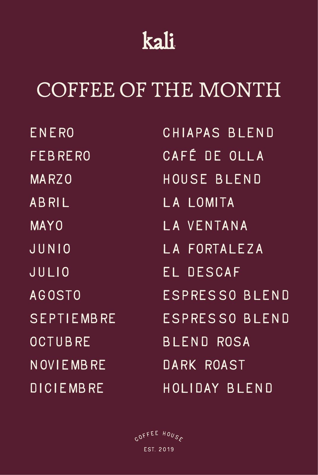 Coffee of the Month